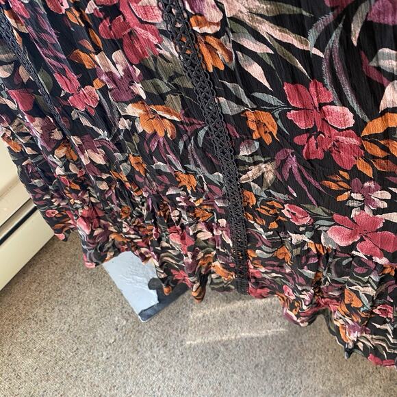 New Torrid 4/4X Cottagecore Floral Midi Gauze Skater Dress Beach Boho Hawaii - Picture 8 of 10